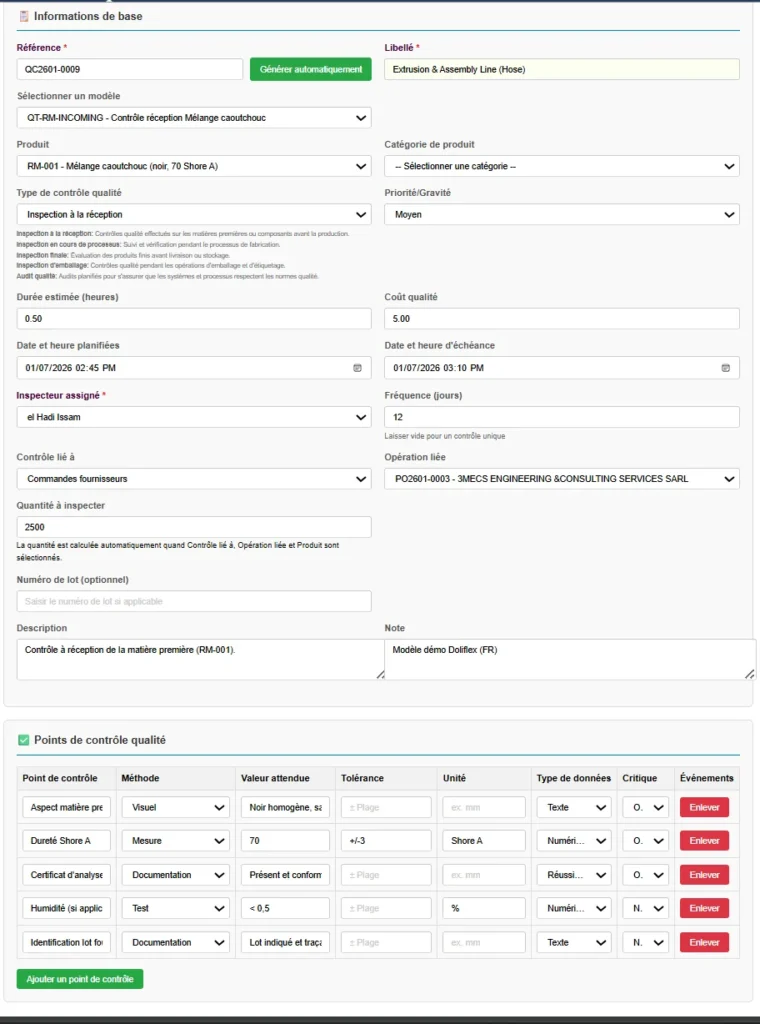 Module Contrôle Qualité Dolibarr - QC Form