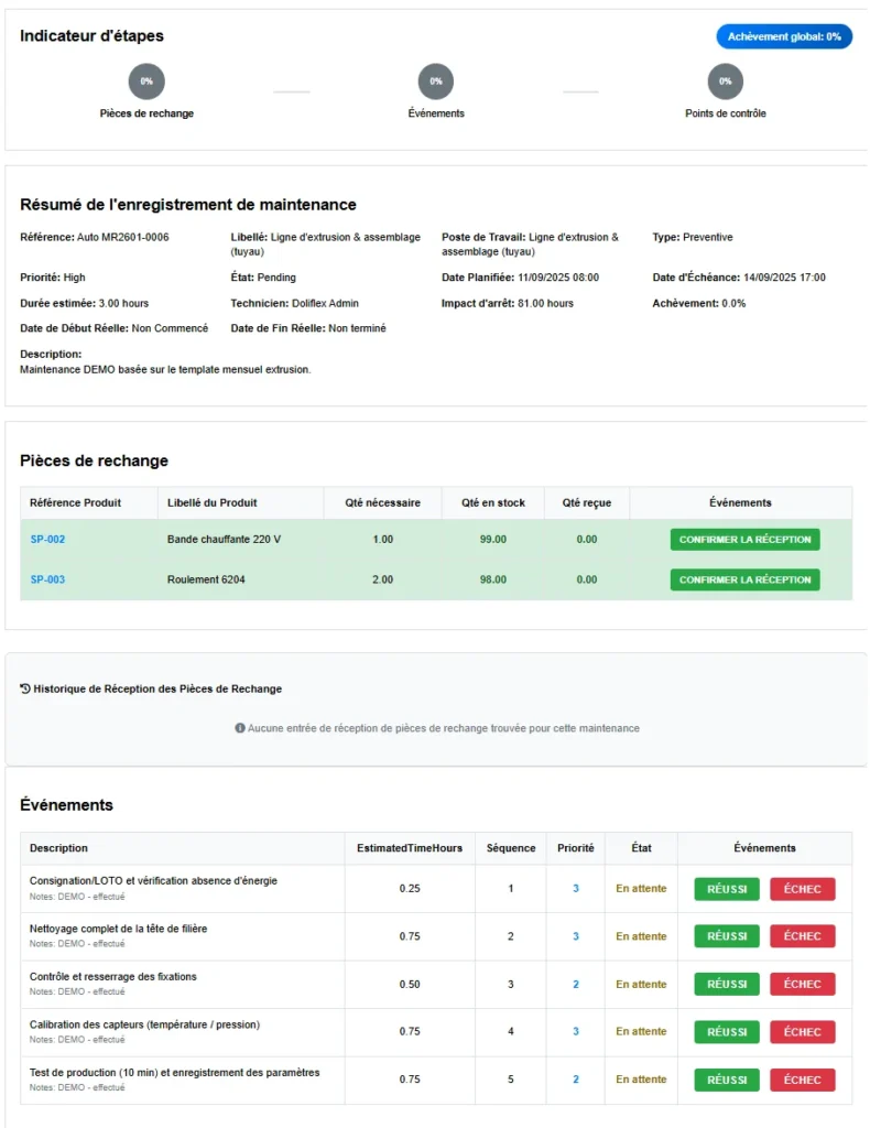 Module Gestion Maintenance Dolibarr- maintenance execution 